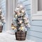 Collections Etc 25"H LED Lighted Frosted Tree with Stake Outdoor Decoration